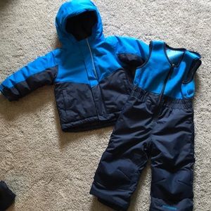 Columbia winter coat and overalls